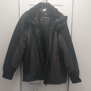 ZeroXposur Men's Black and Dark Gray Ski Jacket